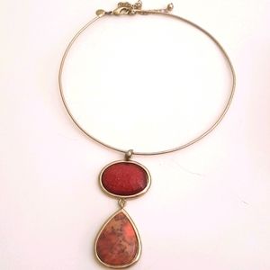 Chico's collar necklace with red accent faux stone
